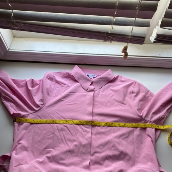 Athleta 2022 Urbanite Dress Woman Large Pink Belted Breathable Office Preppy - Picture 13 of 16